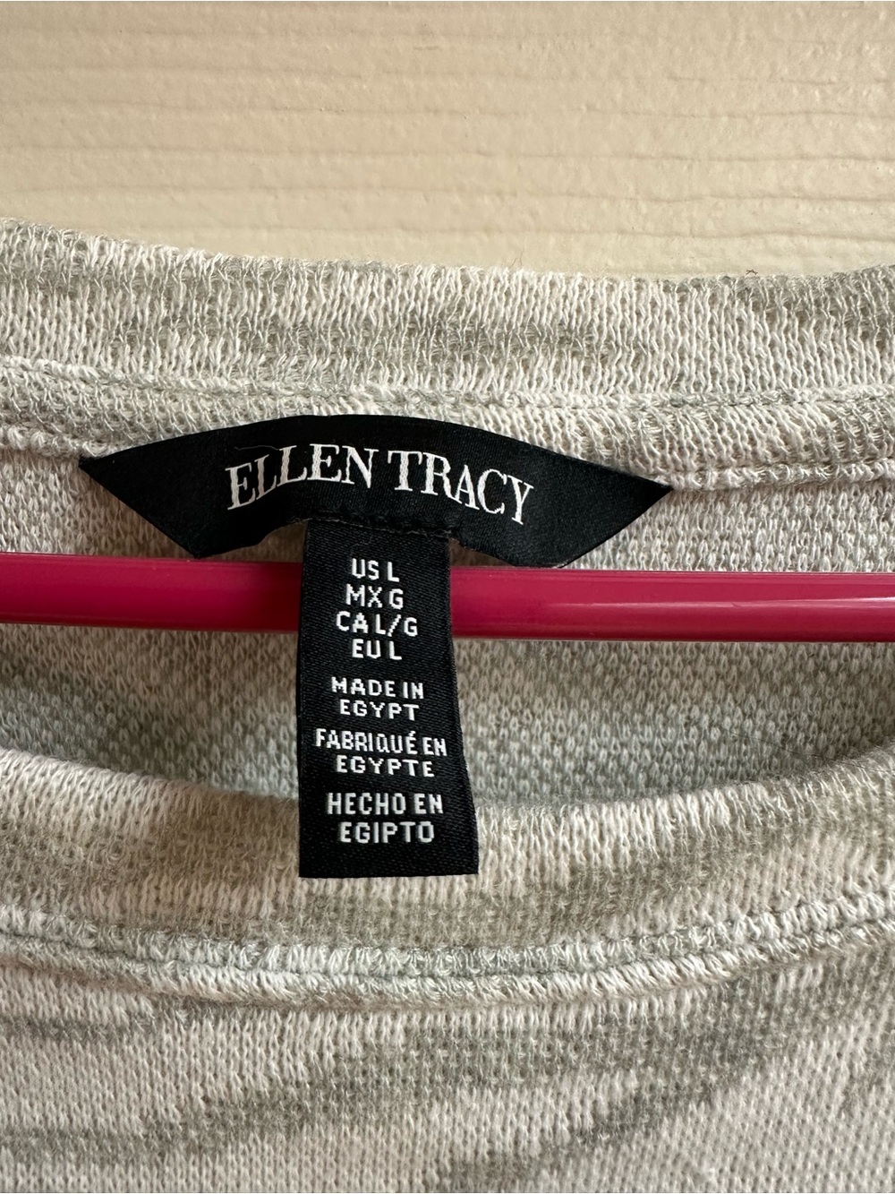 Ellen Tracy Cozy Grey Zebra-Print Women's Sweater size LG - Picture 2 of 10